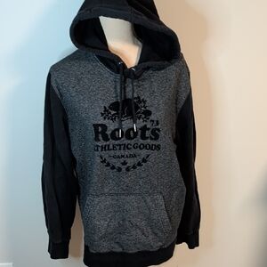 Roots Black and Gray Hoodie Sweater